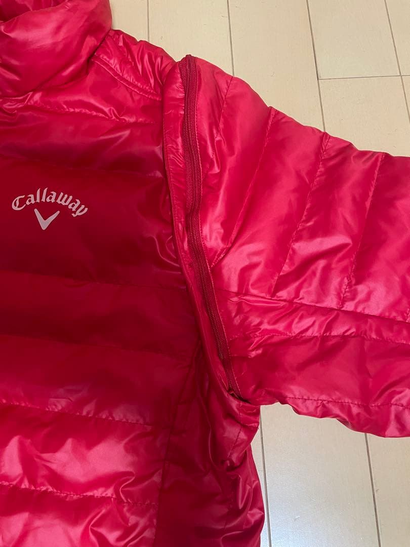 【美品】Callaway キャロウェイ ゴルフ ダウン レッド L 袖脱着可能