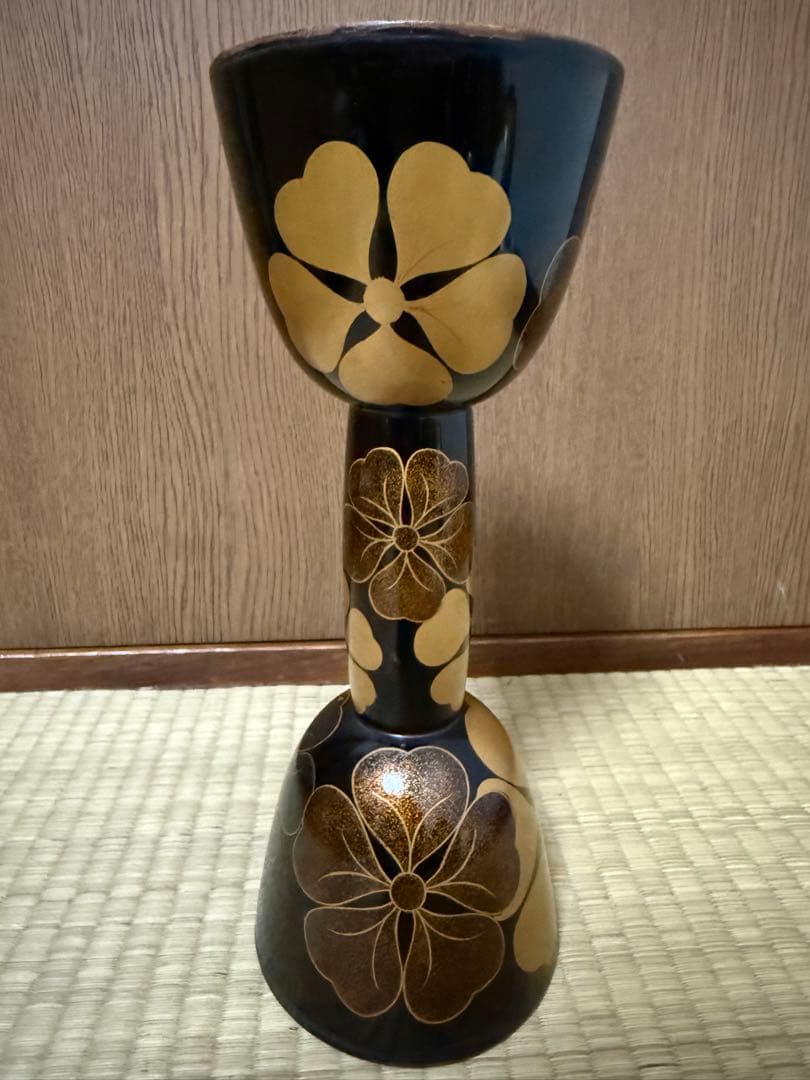 中古　蒔絵　鼓　胴　小鼓　古胴