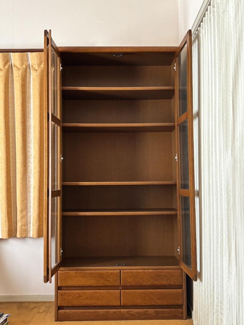 美品 浜本工芸 本棚 ナラ材 楢 ブックシェルフ