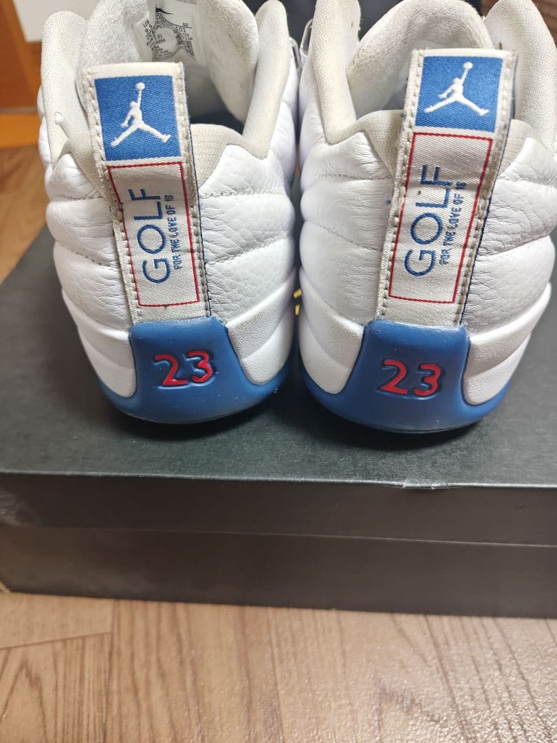 Air Jordan 12 ホワイト/ブルー TW03ゴルフシューズ