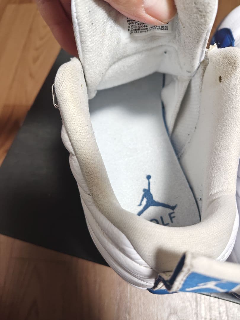 Air Jordan 12 ホワイト/ブルー TW03ゴルフシューズ