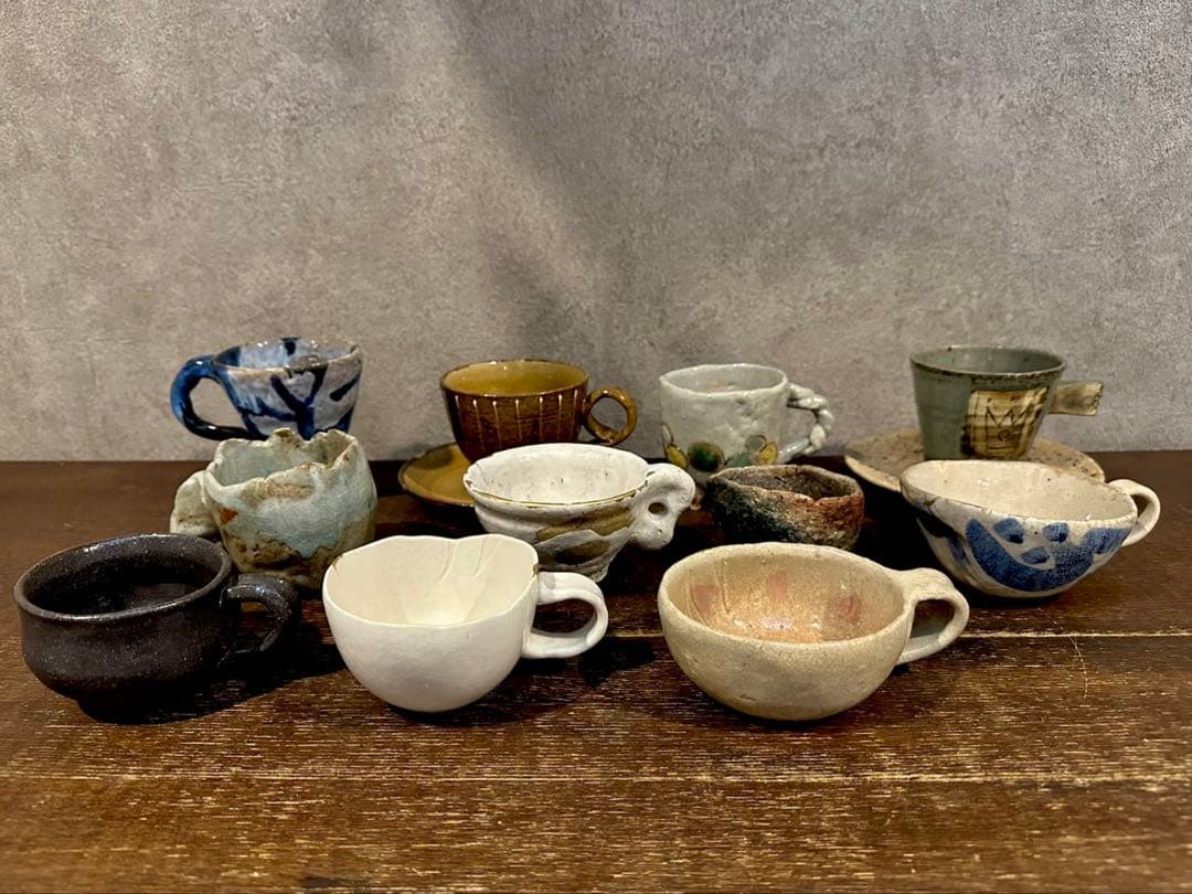 SNT1709 作家 1点もの コーヒーカップ 陶器 まとめ売り 11個 セット
