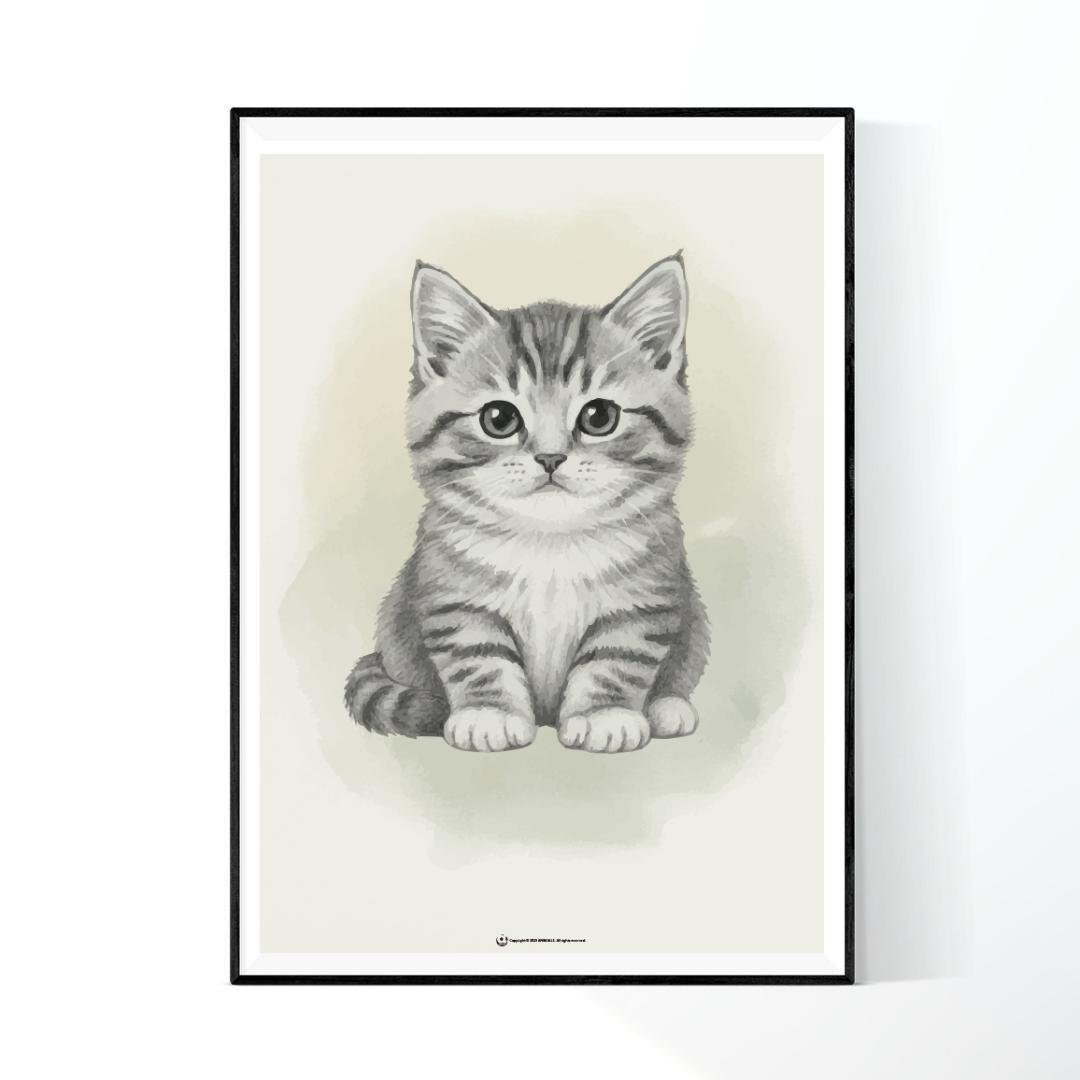 【SALE】ANIMALLS 猫系アートポスター（大型A2サイズ）約60cm