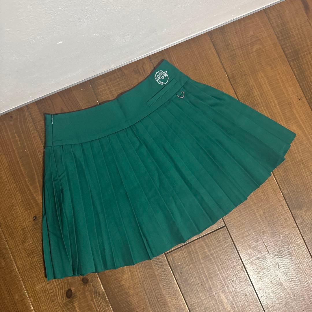 美品　マルボン　プリーツスカート　69 Lサイズ　グリーン