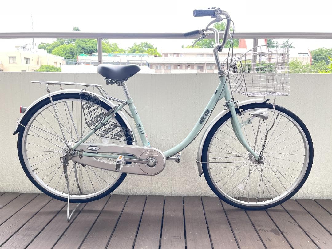 マルイシ シティサイクルhappy life26インチ　ミントグリーン　引取専用