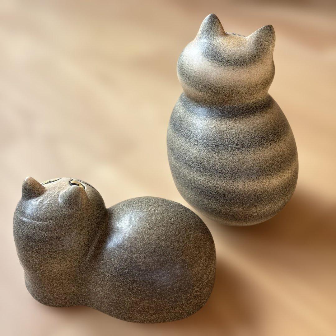 リサラーソン　置物ミア マイ　セット　キャットオブジェ　猫　ハンドメイド