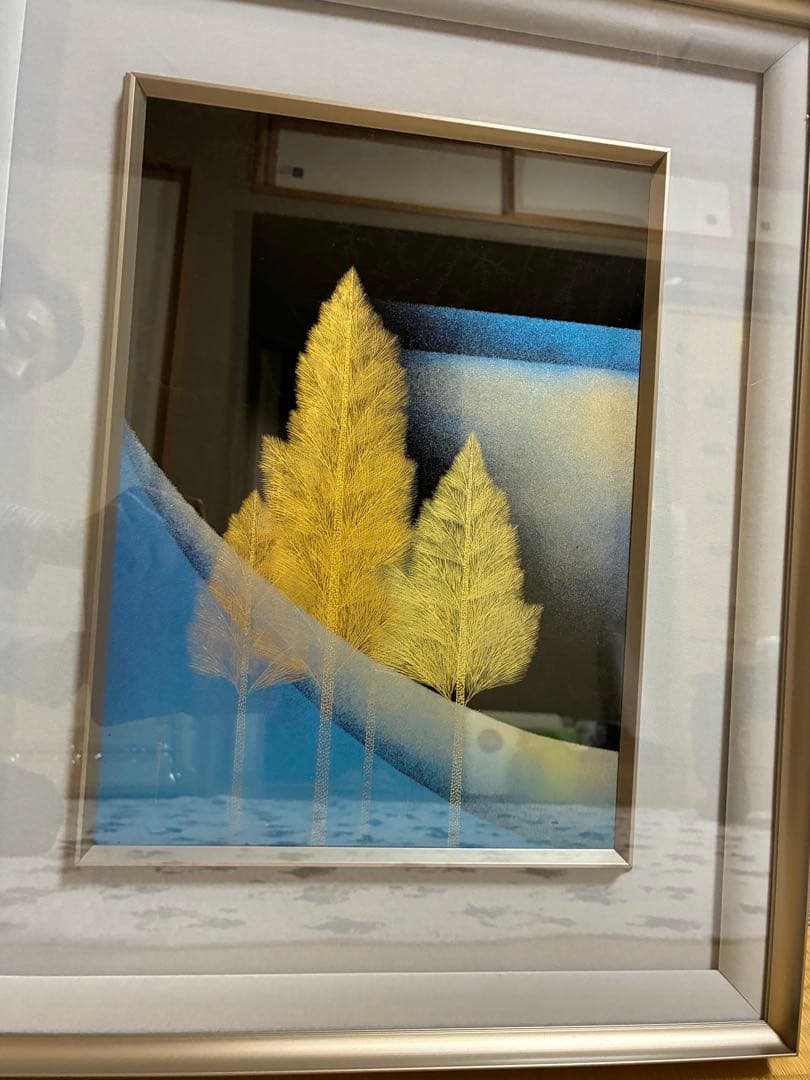 自然の風景画 漆藝額