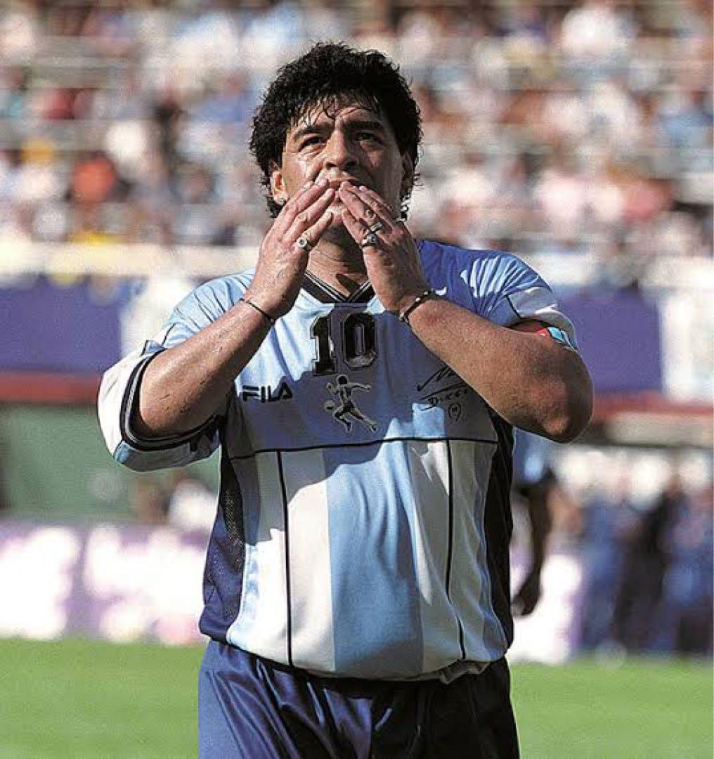 マラドーナ　ユニフォーム　引退記念試合　W杯　アルゼンチン代表　メッシ　正規品