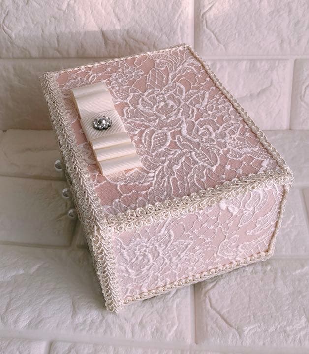 ジュエリーボックス＊3段＊刺繍レース＊ピンク