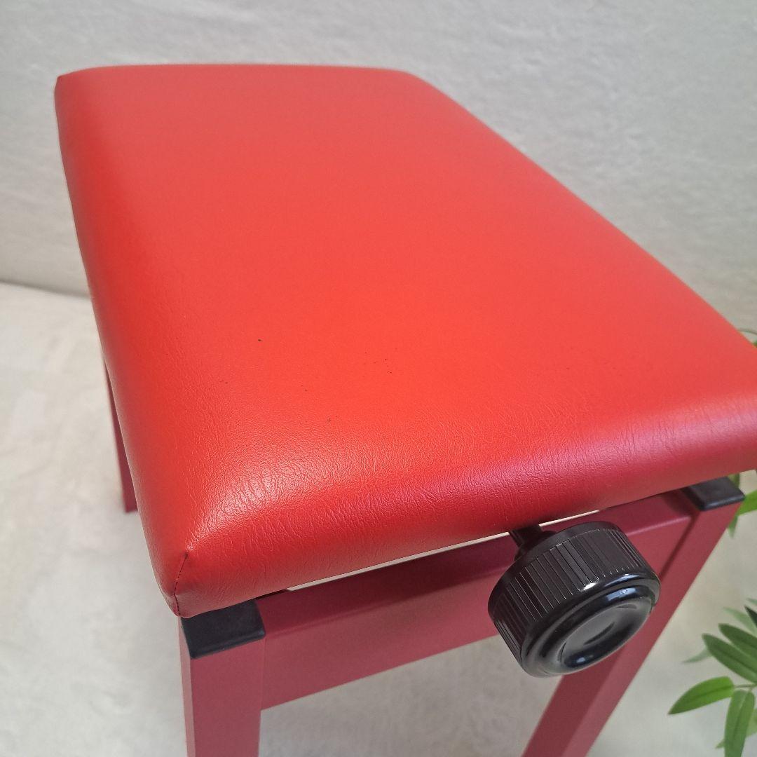 美品！ピアノ用高低自在椅子 レッド