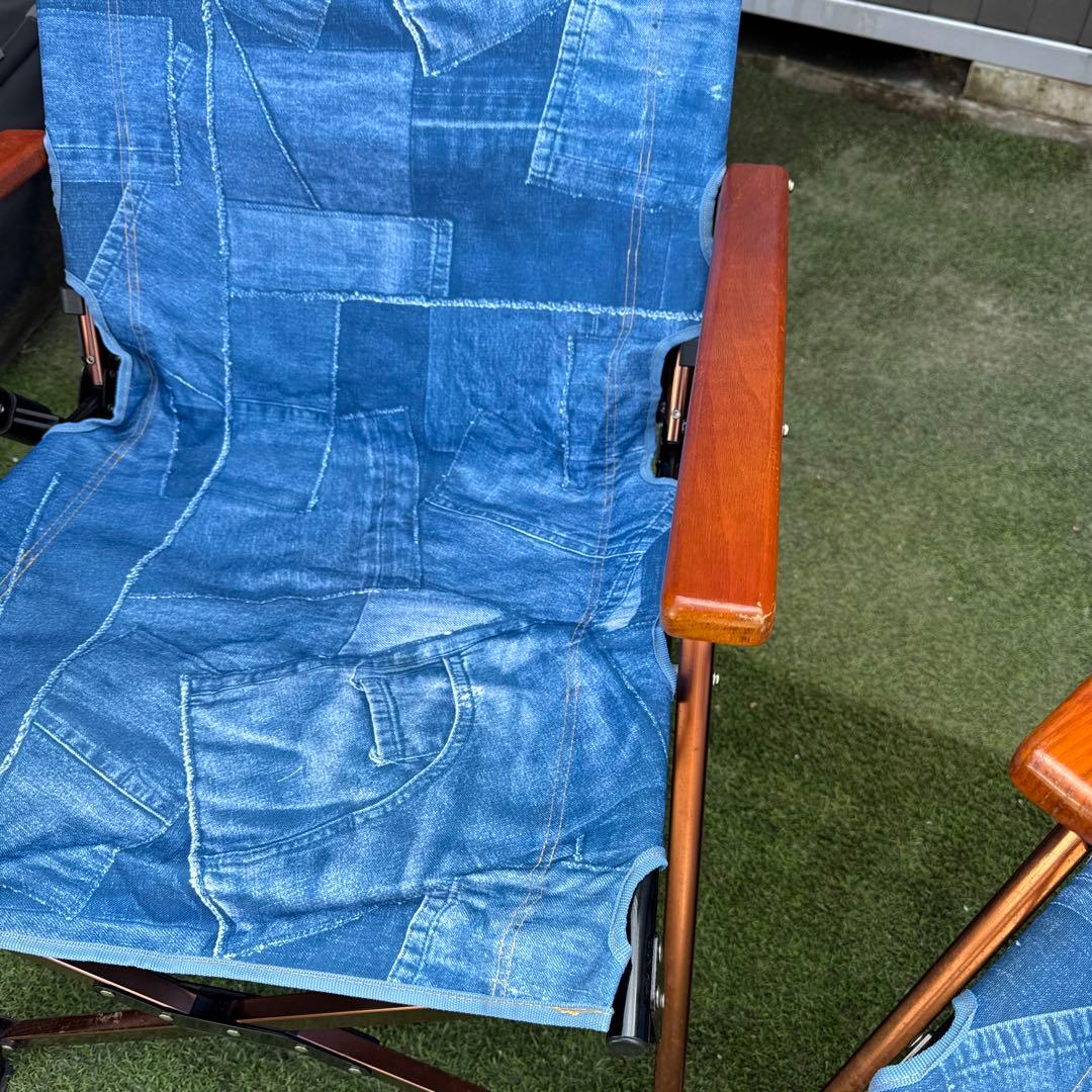 コールマンコラボmonroデニムブルー 折りたたみチェア 2脚セット