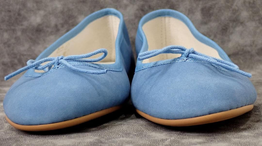 新品 repette レペット レザー フラットシューズ 36 ブルー 箱付き