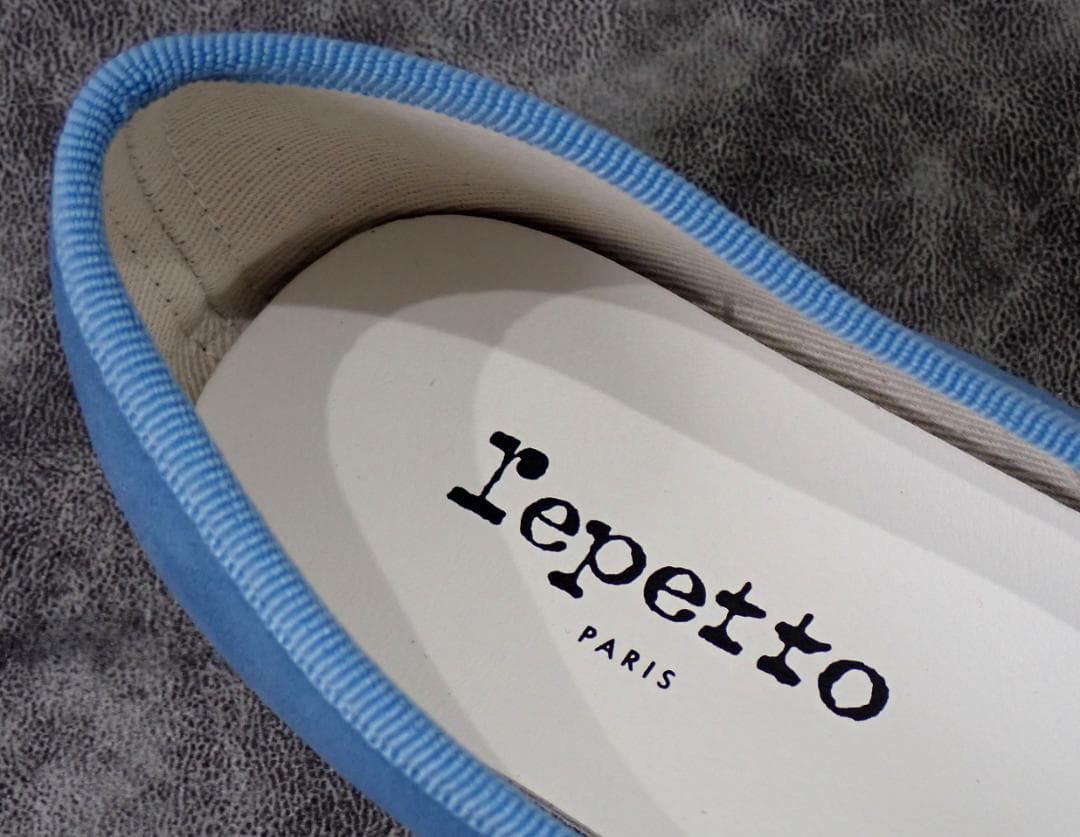 新品 repette レペット レザー フラットシューズ 36 ブルー 箱付き