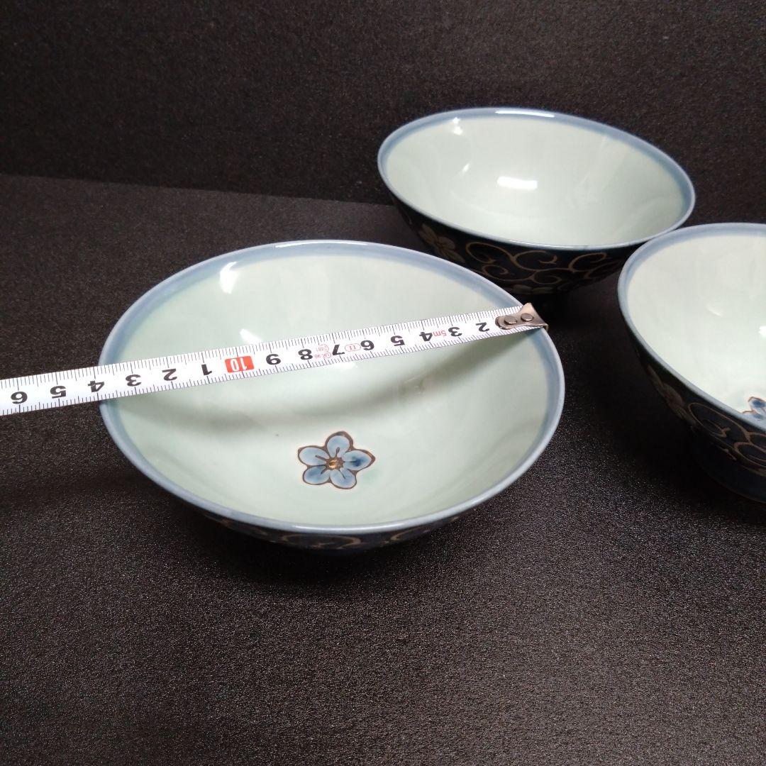 新品 波佐見焼 龍庵窯 大きめ飯碗3個　お祝い HASAMI JAPAN