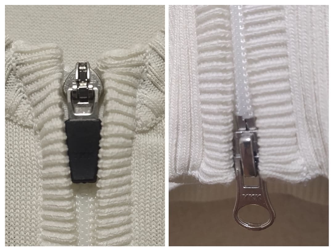 美品 J.LINDEBERG ジップ ニットカーディガンジャケット 白 S
