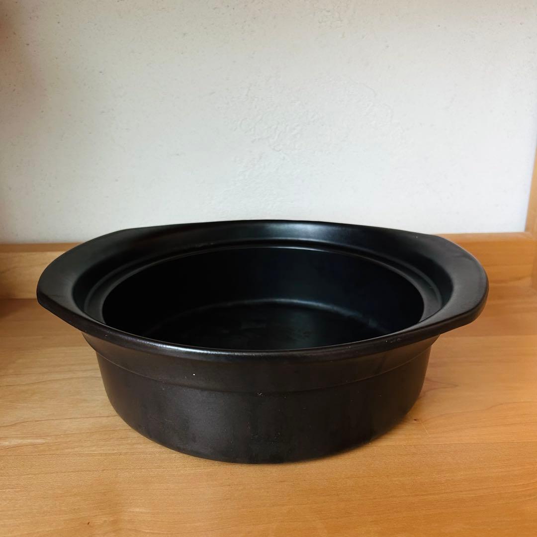 ガス　鍋　お鍋　陶器　蓋　黒　オレンジ　パーティー 調理器具　土鍋