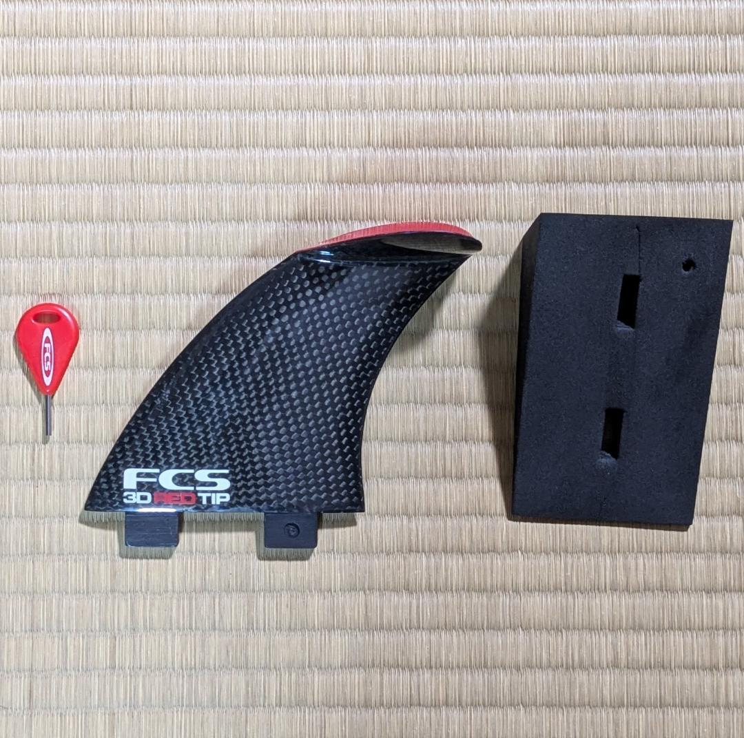 FCS 3D TIP カーボンフィン M　 Black/Red