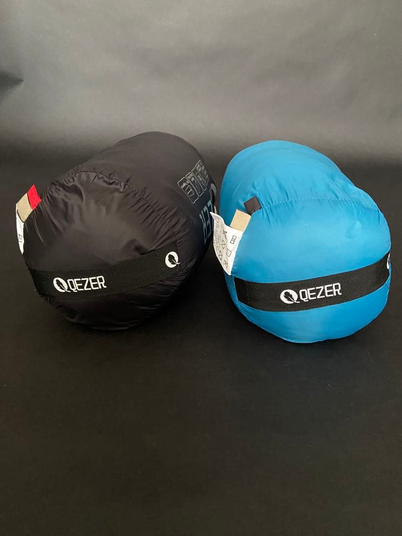 ［中古］QEZER ダウンシュラフ 600FP春夏秋 2個セットブラック ブルー