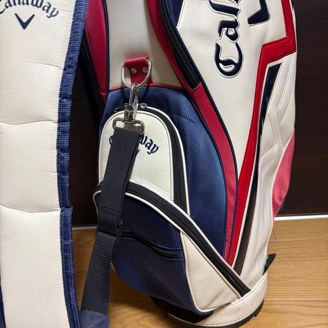 Callaway キャディバッグ ゴルフバッグ ホワイト/ネイビー/レッド