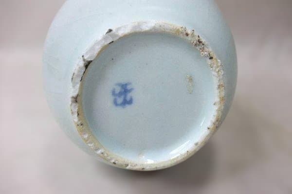 高麗 青磁 瓢形 鶴文 徳利 花生 李朝 骨董 共箱