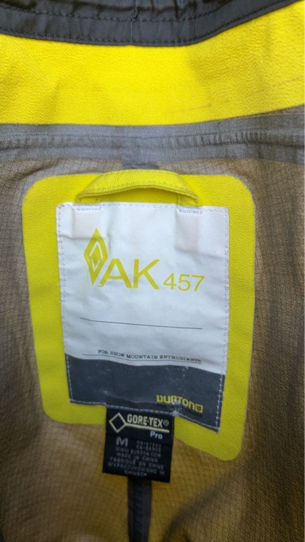 ak457 GORE-TEX イエロー GUIDE ビブ スノーボードウェア M
