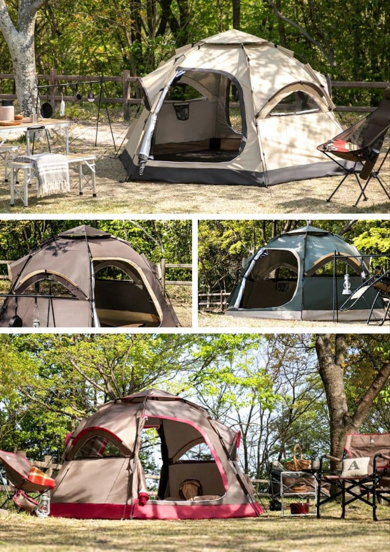 新品未使用　ワンタッチテント 大型5人用 UVカット 軽量 防災 キャンプ
