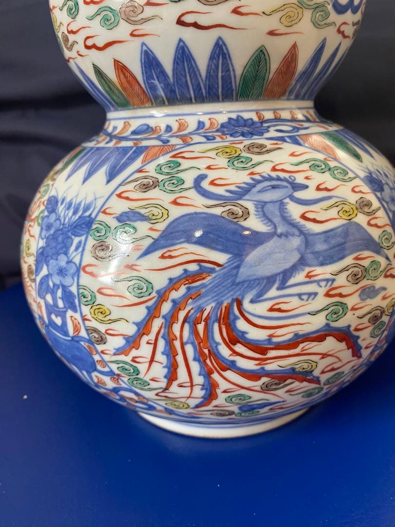 中国大明萬歷年製五彩龍紋葫芦瓶サイズ約高さ30cm径20cm