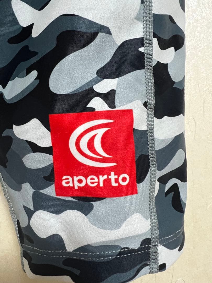 aperto メンズ 全昇華アドバンスタイツ ブラックカモ柄
