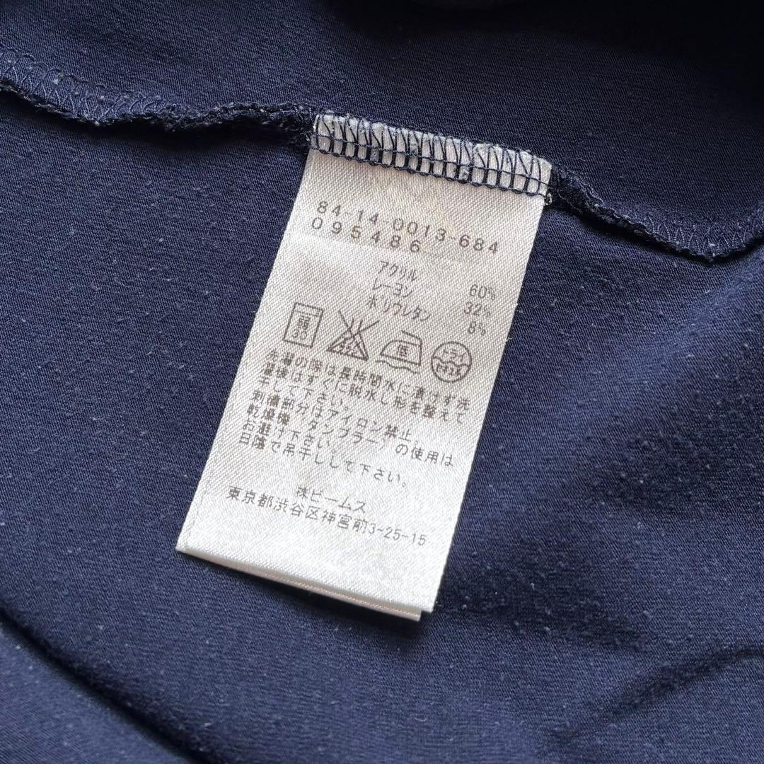 BEAMS GOLF パープルレーベル ハイネック長袖シャツ 微起毛ロゴワッペン
