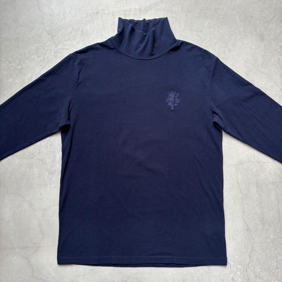 BEAMS GOLF パープルレーベル ハイネック長袖シャツ 微起毛ロゴワッペン