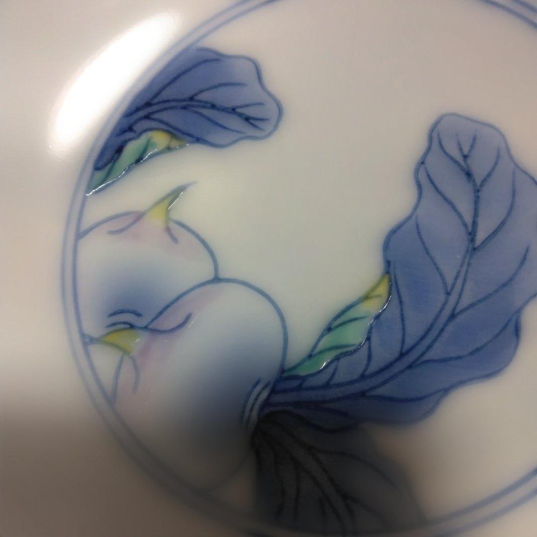 新品　華山窯　かぶ絵　浅鉢1客　小鉢5客　　計6客　手描き　箱有り