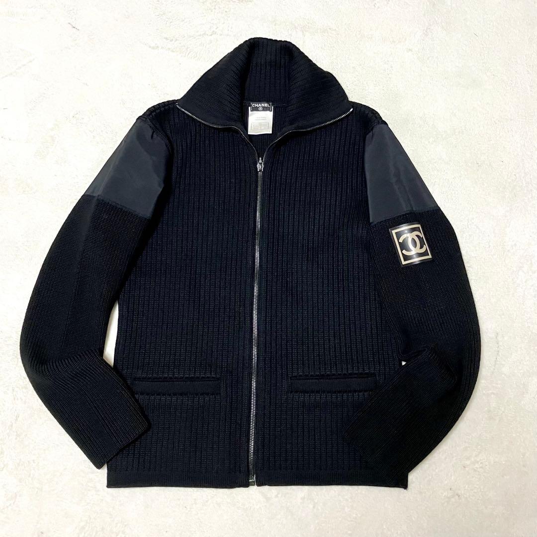 [美品]CHANEL シャネル　スポーツライン　ニットジャケット　ココマーク ￼
