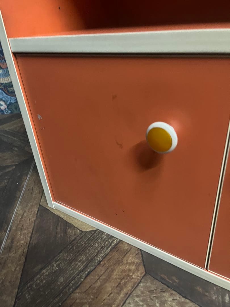 オレンジ 棚 ラック 昭和レトロ 当時物 レトロポップ インテリア 家具