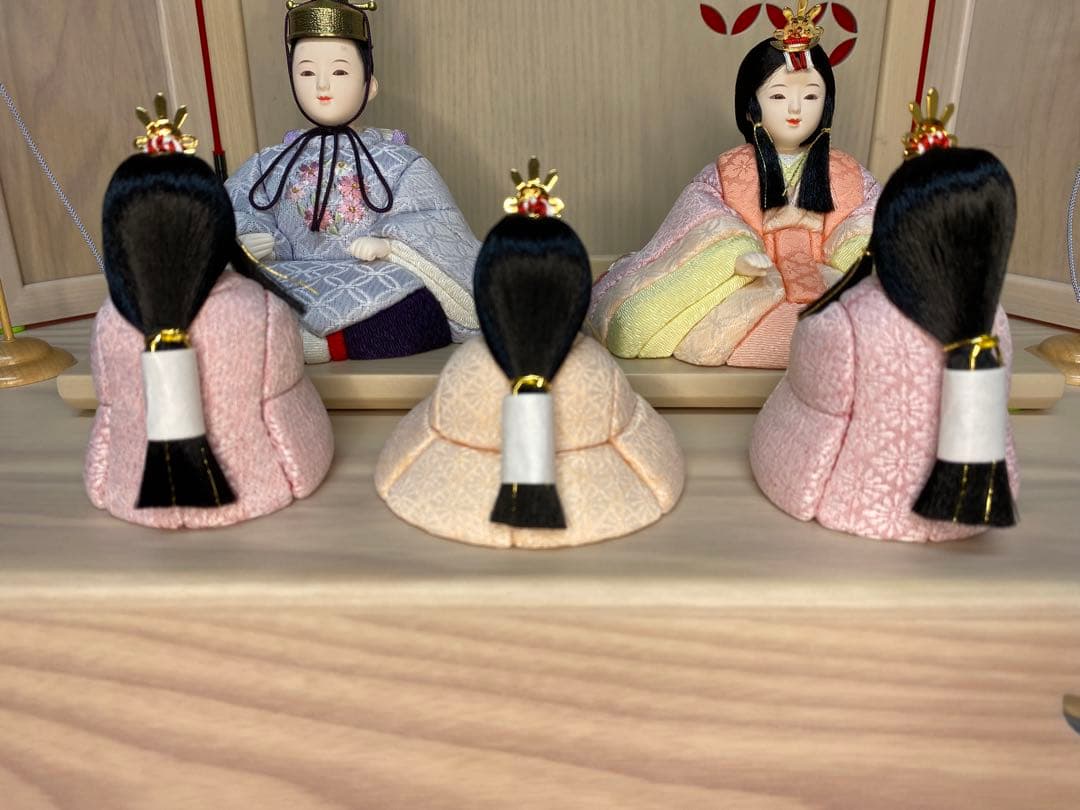東京久月　木目込人形　ほのか　収納五人飾り・江戸木目込人形　伝統工芸師　新井久夫
