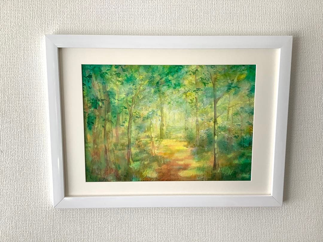 絵画　こもれび18 原画　額縁無し　A4サイズ
