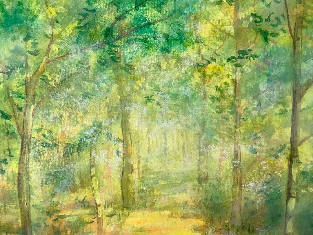 絵画　こもれび18 原画　額縁無し　A4サイズ