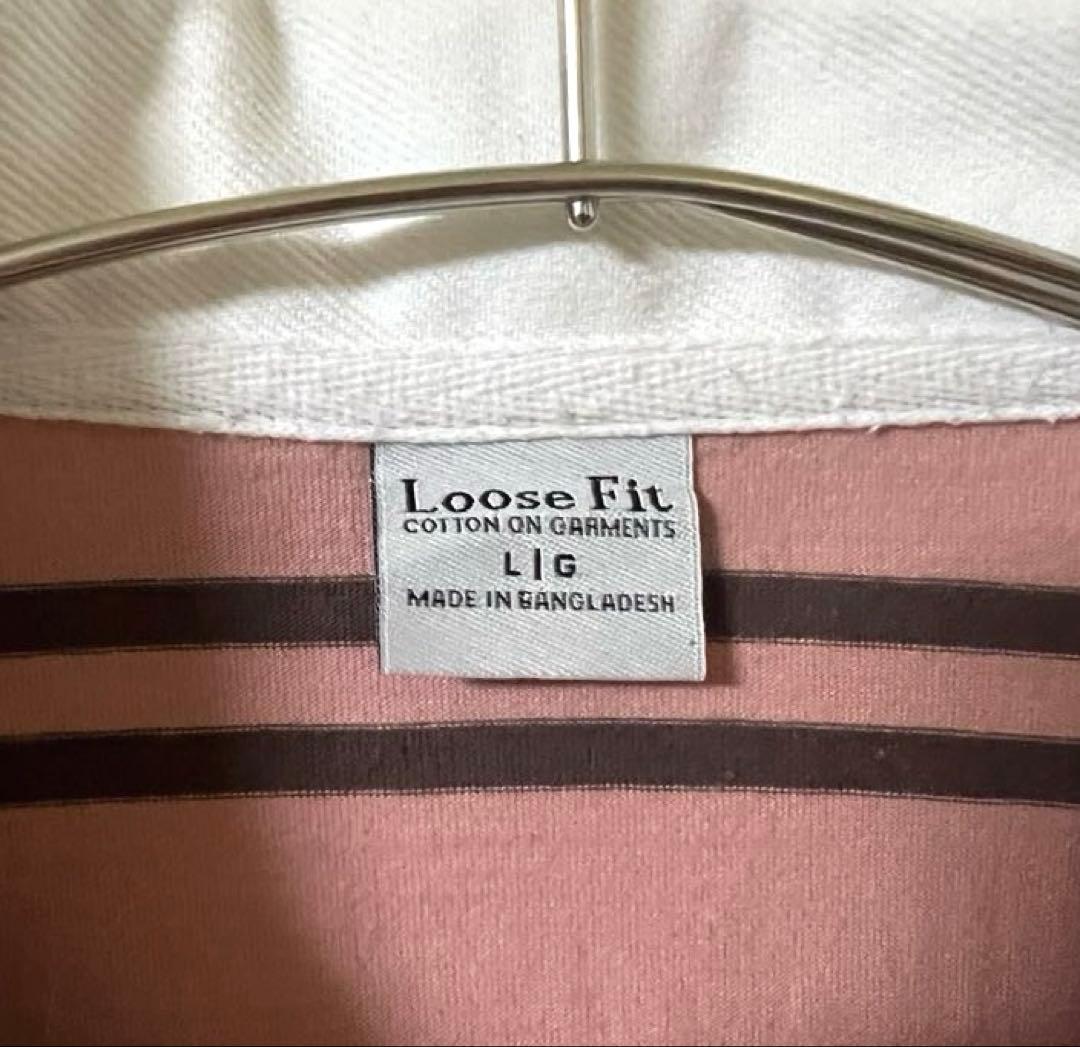CottonOn コットンオン Loose Fit ボーダー ラガーシャツ 美品