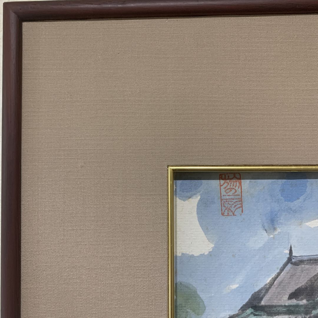 絵画　水彩肉筆画　真作　姫野陸郎『お花』柳川 旧立花邸　1986年作