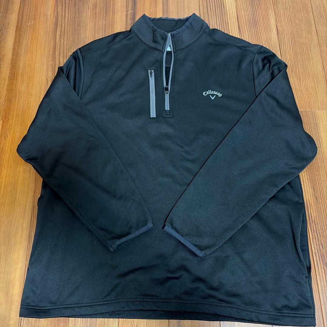 Callaway ブラック ハーフジップ トップスXL
