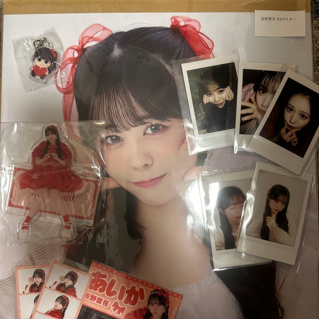 佐野愛花 グッズセット バッジ・キーホルダー・ポスター・チェキ