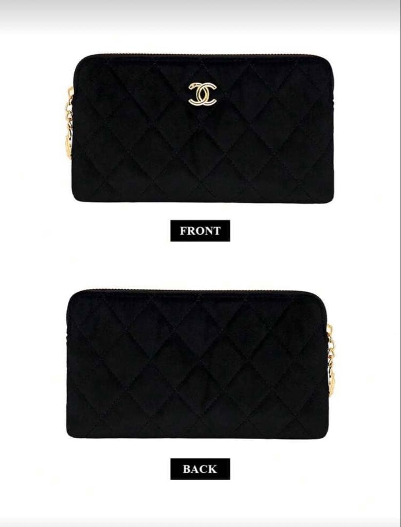 CHANEL ブラック キルティングポーチ