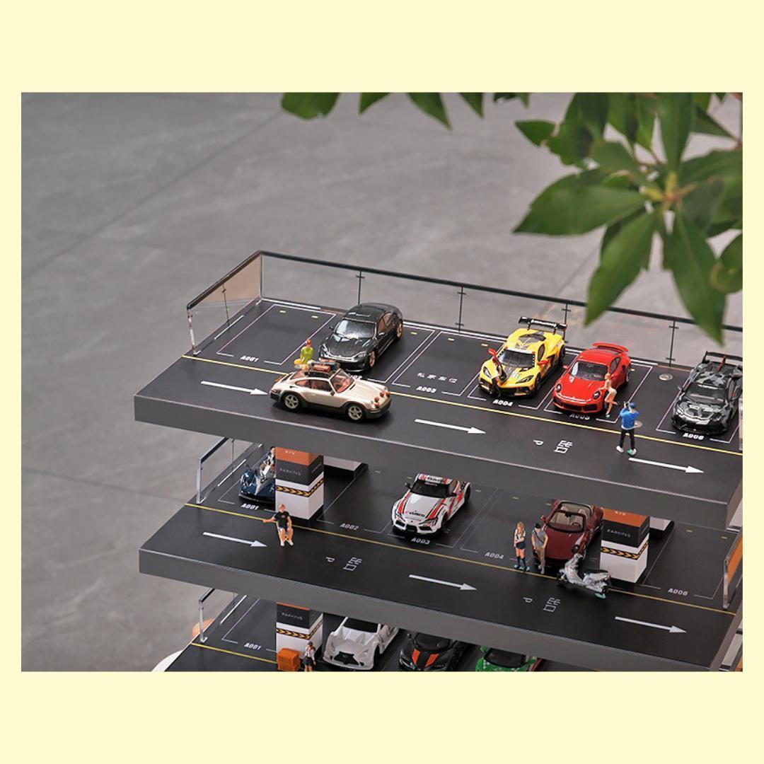 1/64 駐車場 ミニカー ジオラマ 模型 ガレージ \"M5