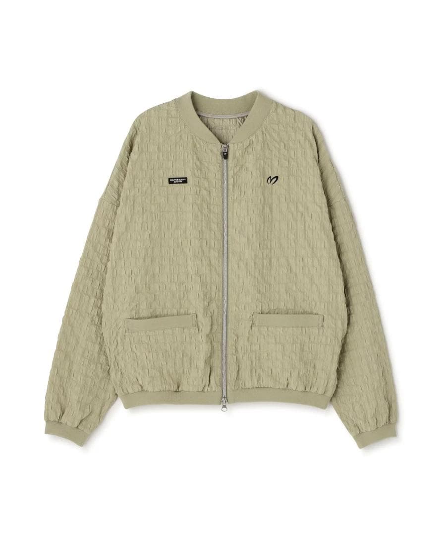 未使用 タグ付き 格子柄 リブ襟 ダブルジップブルゾン ジャケット０S ベージュ