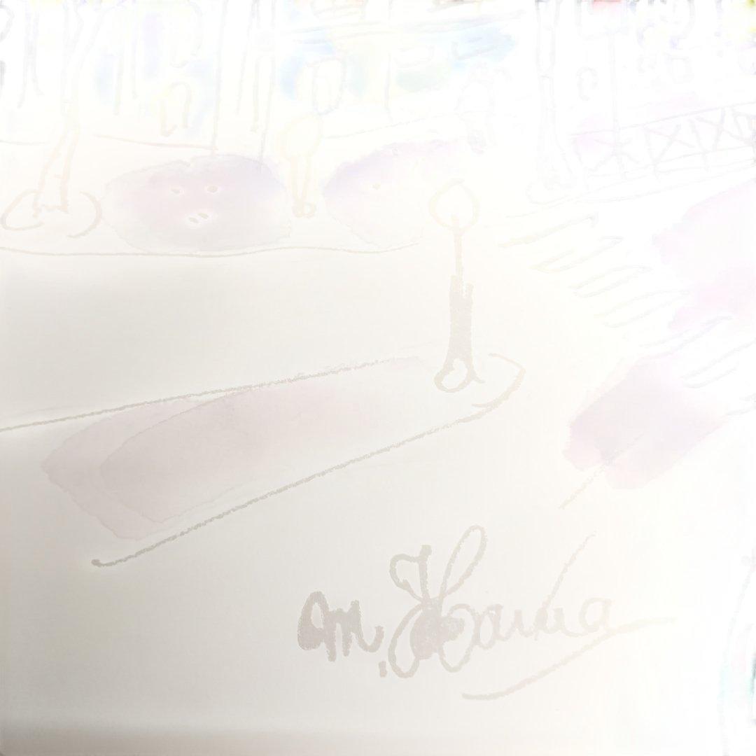7777)水彩画　藤森悠二（ふじもりゆうじ）の「エッフェル塔」