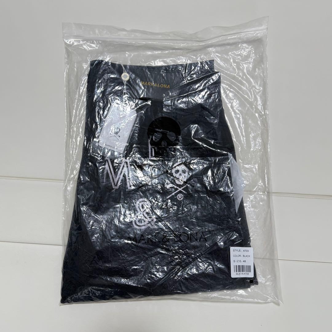 新品　マークアンドロナ　MARK&LONA　ストレッチ　パンツ 48　ブラック