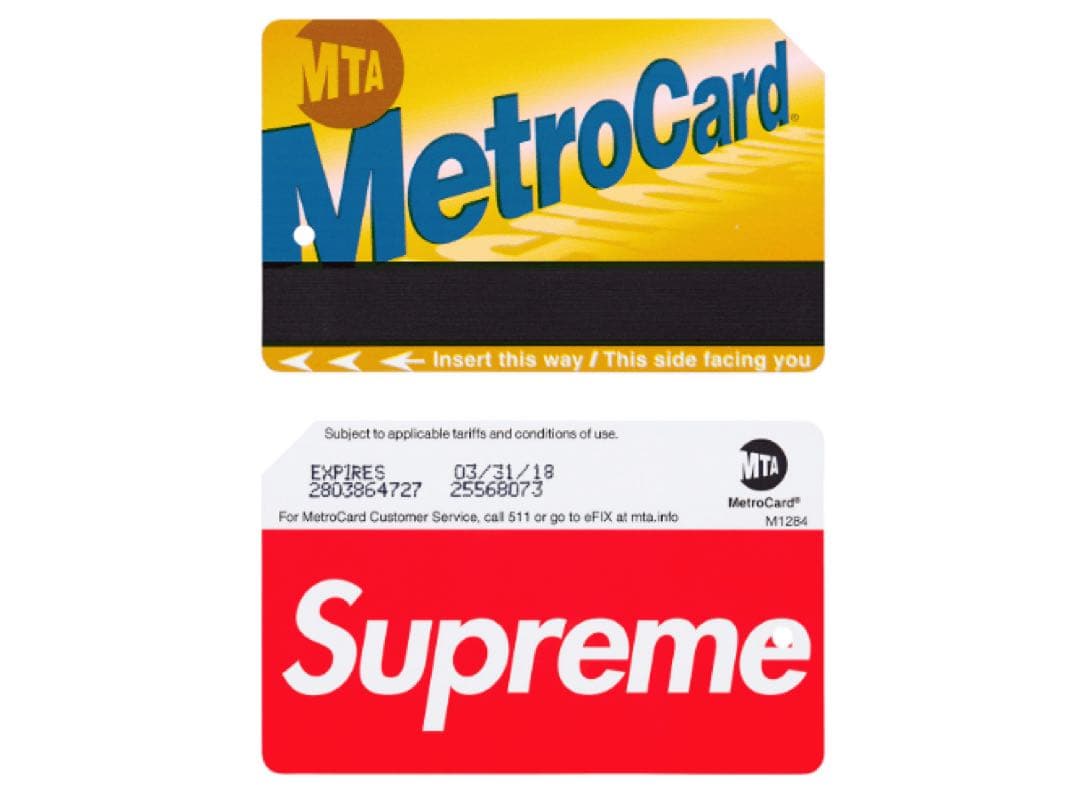 Supreme x MTAメトロカード $5.50 新品・未開封