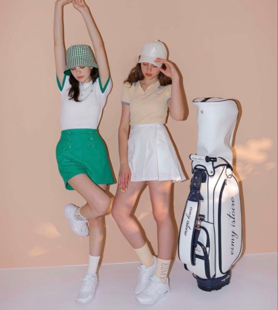 Eimy Golf ポロシャツ バイカラーニットポロ　イエロー