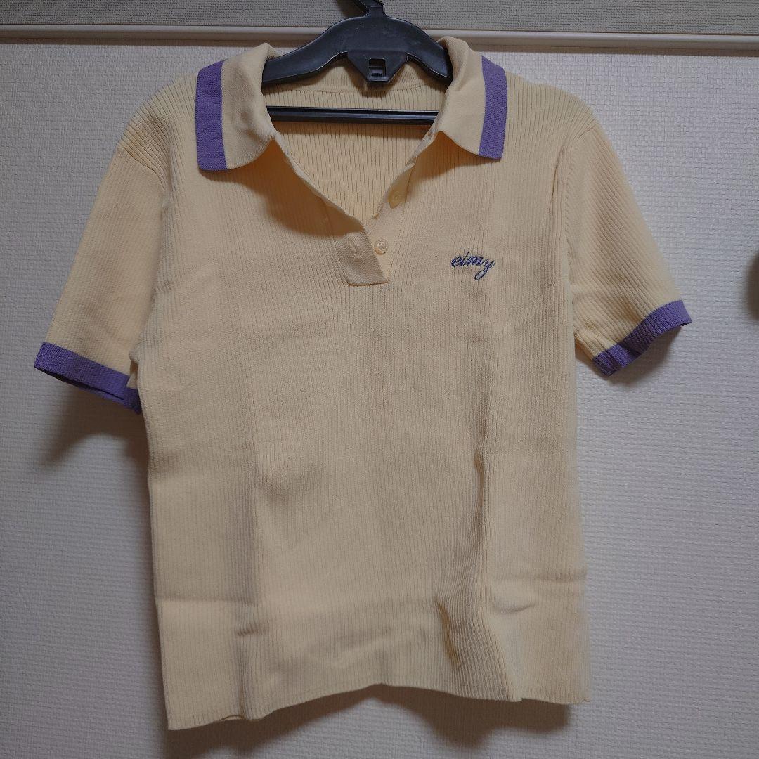 Eimy Golf ポロシャツ バイカラーニットポロ　イエロー
