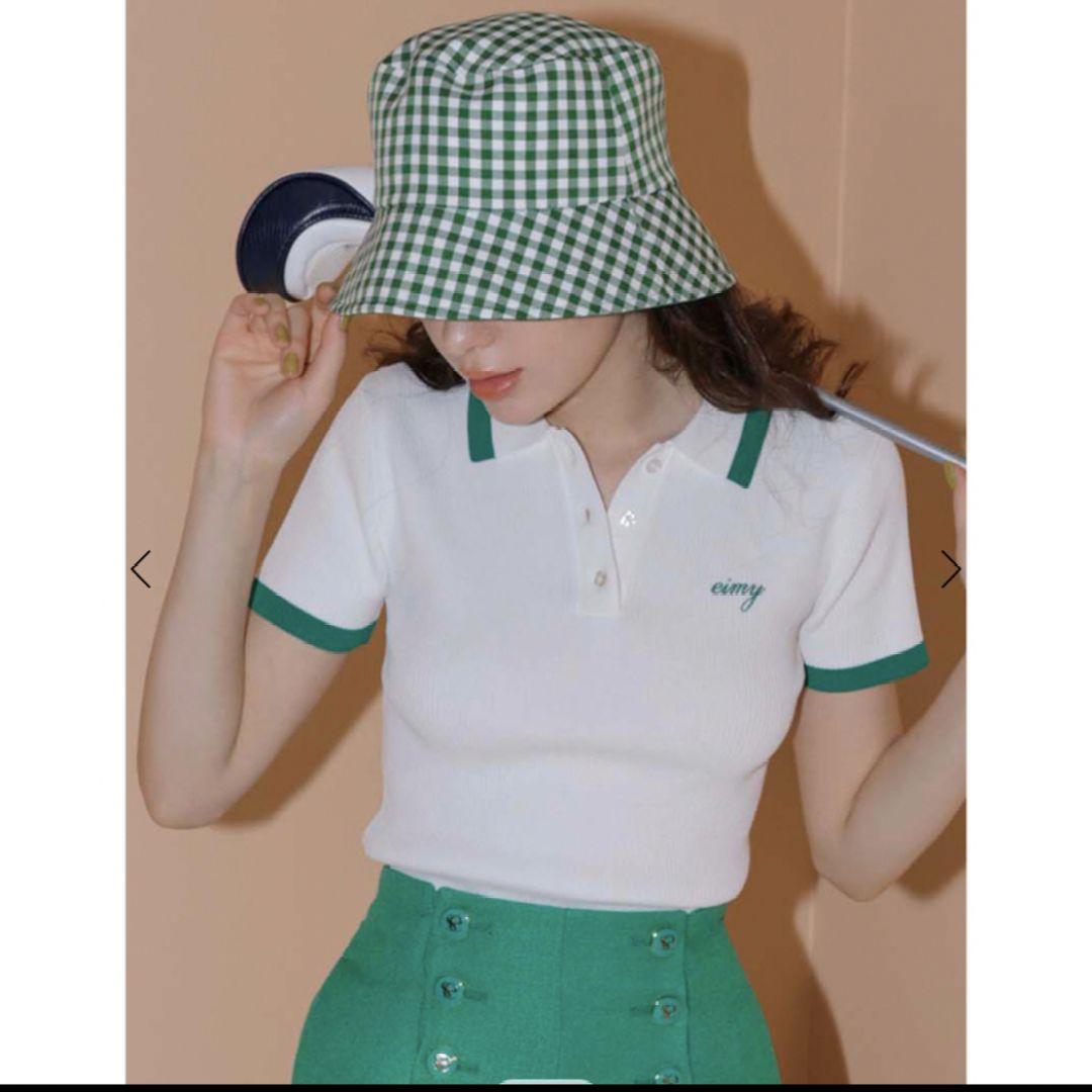 Eimy Golf ポロシャツ バイカラーニットポロ　イエロー