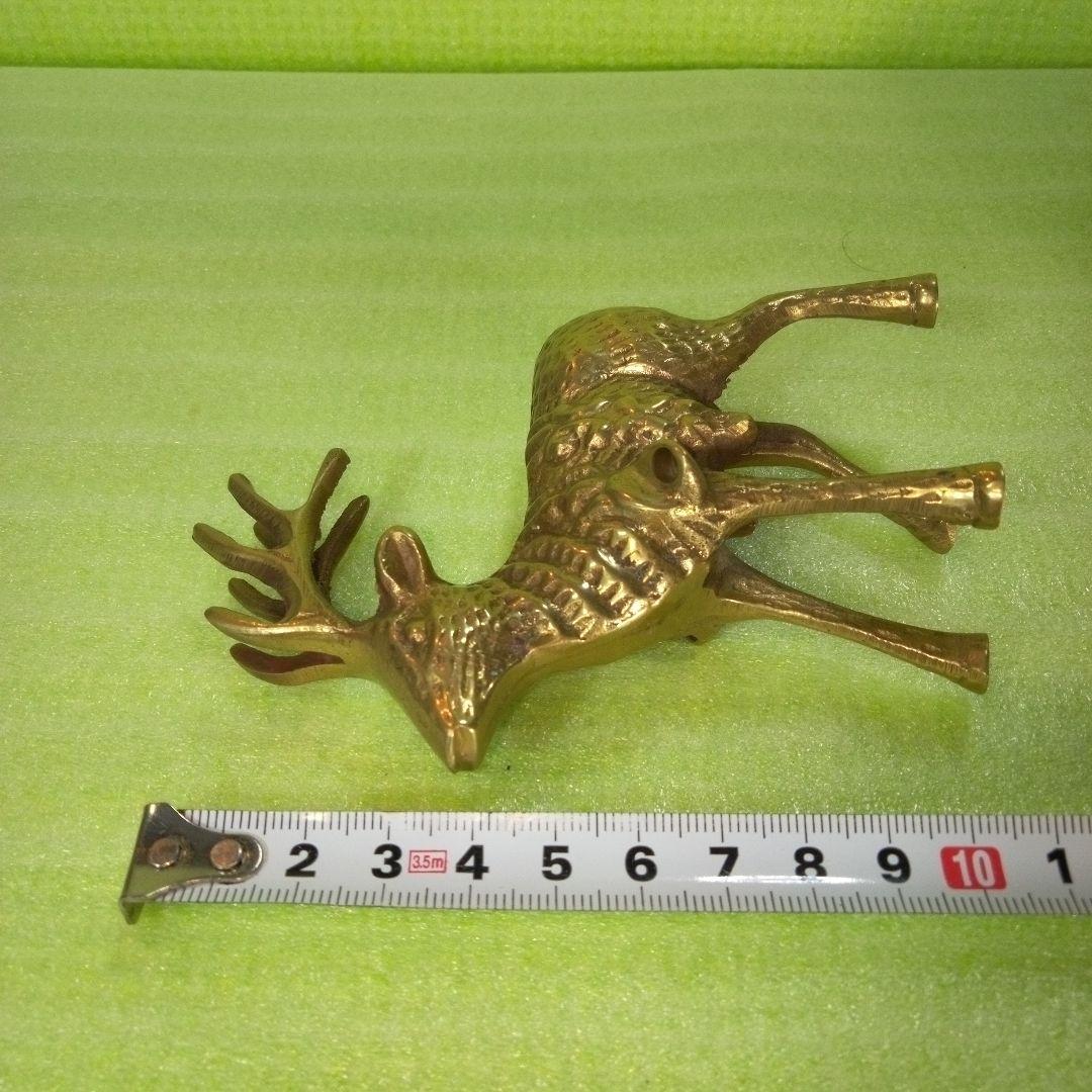 トナカイ？　鹿？　ヘラジカ？　置物　金色　ゴールド　GOLD　フィギュア
